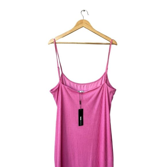 NWT Fashion Nova Midi Bodycon Size 3X Bella Ribbed Summer Barbie Pink Dress - Picture 7 of 11